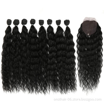 Afro Kinky Curly Hair Bundles 6pcs/Pack 22 24 26inch 1pcs Crochet Hair Ombre Blonde Synthetic in synthetic Hair Extension